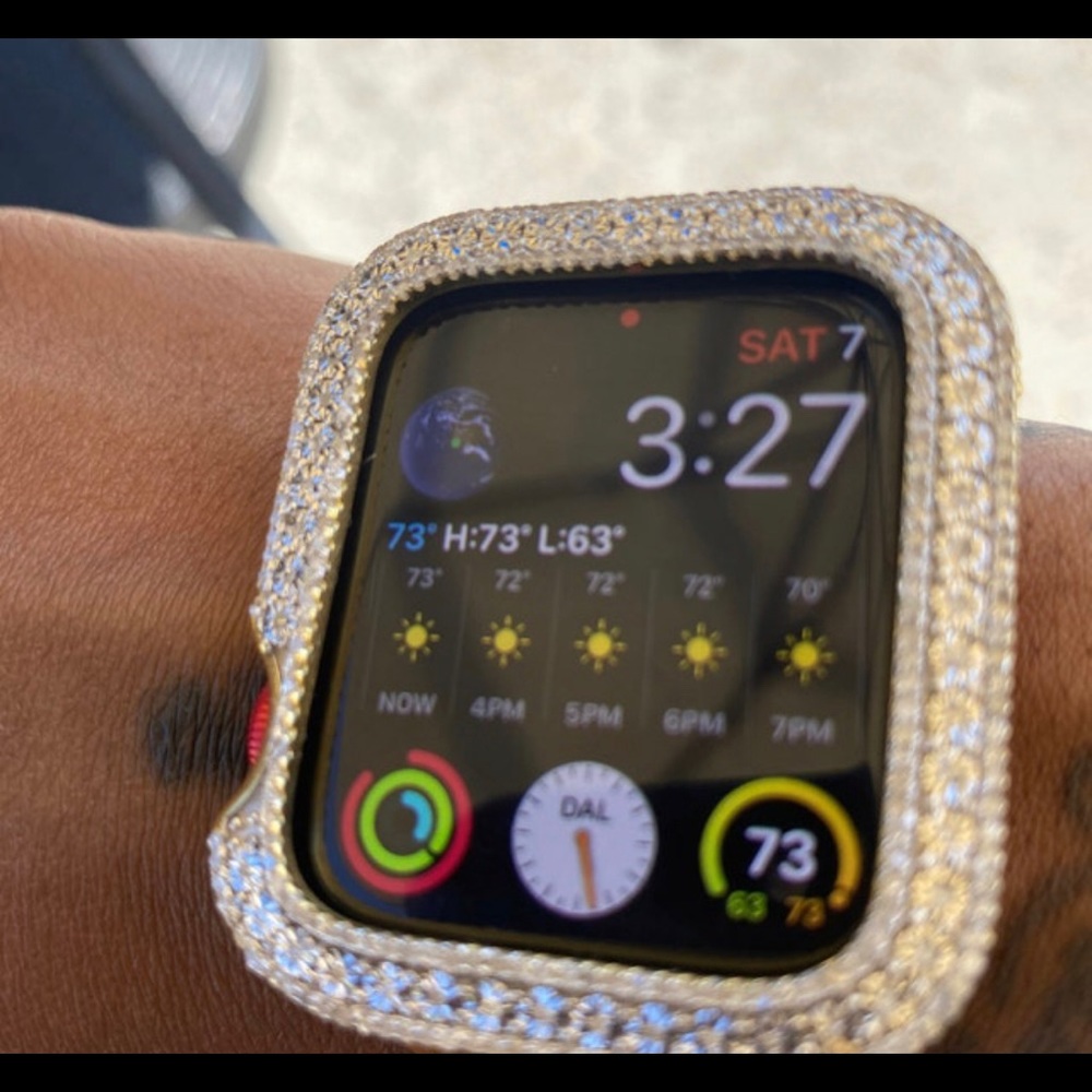 NEW Apple Watch 45mm REAL genuine natural diamond bezel REAL DIAMOND Custom Case - Picture 5 of 7
